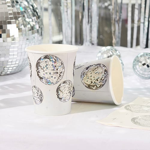 Disco Ball Paper Cups 250ml - Pack of 8 Product Gallery Image