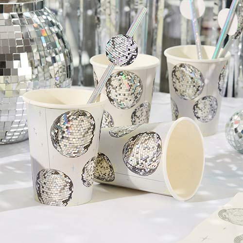 Disco Ball Paper Cups 250ml - Pack of 8 Product Gallery Image