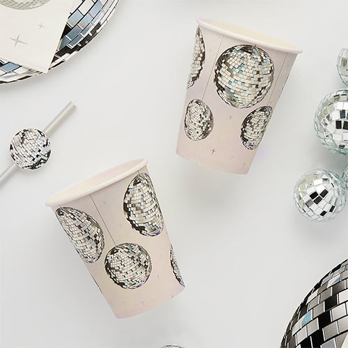 Disco Ball Paper Cups 250ml - Pack of 8 Product Gallery Image