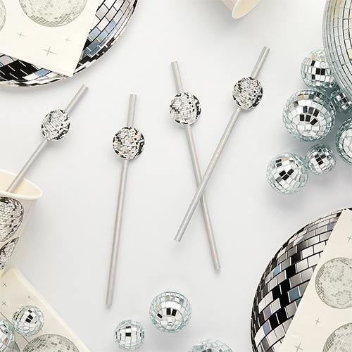 Disco Ball Paper Straws - Pack of 16 Product Gallery Image