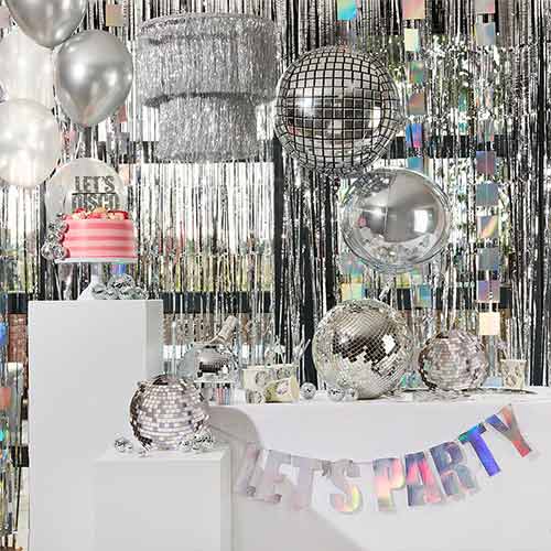 Disco Ball Round Paper Plates 23cm - Pack of 8 Product Gallery Image