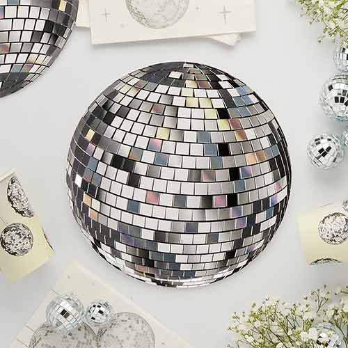Disco Ball Round Paper Plates 23cm - Pack of 8 Product Gallery Image