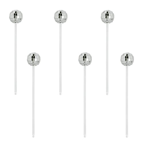 Disco Ball Swizzle Stick Reusable Drink Stirrers - Pack of 6 Product Gallery Image