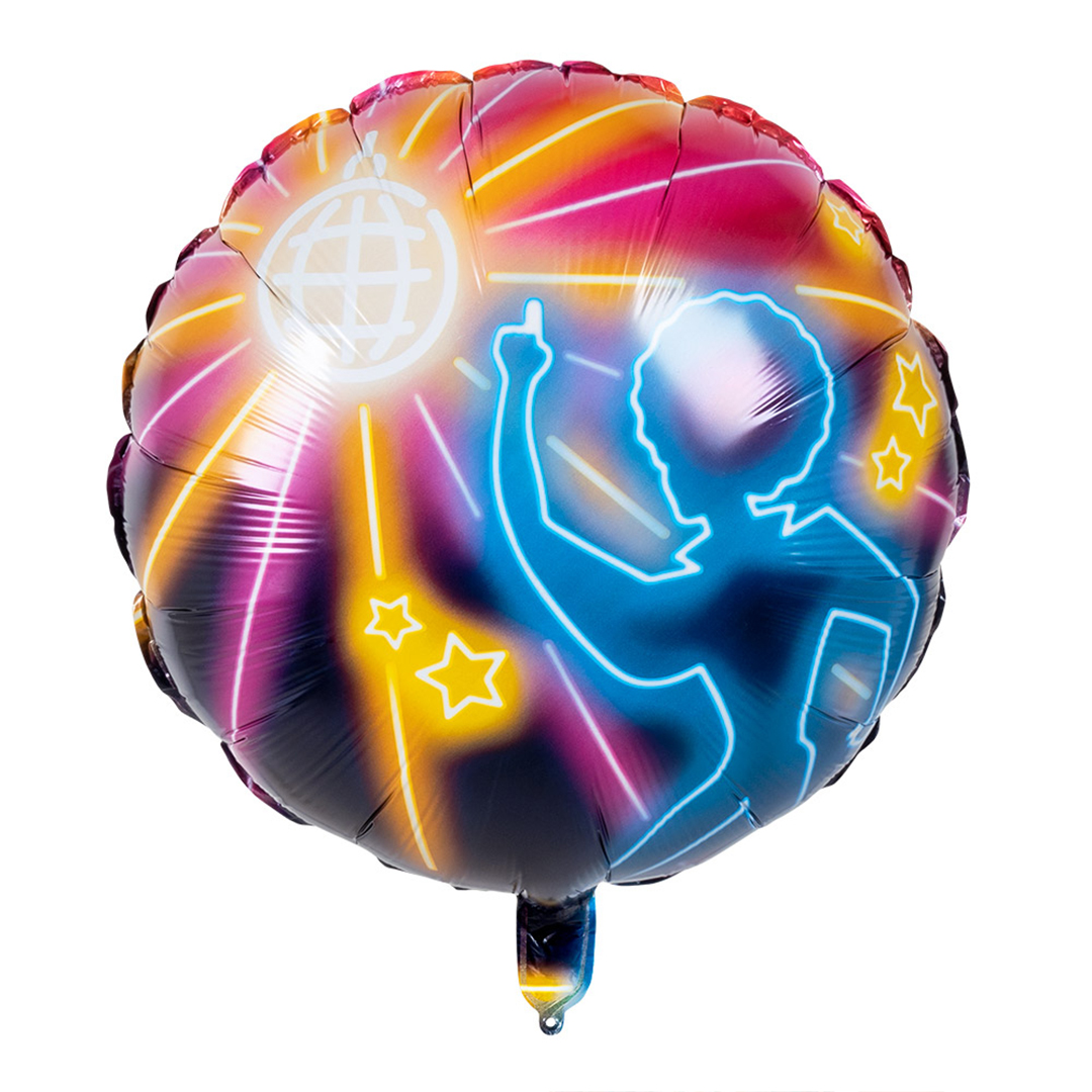 Disco Fever Two-Sided Round Foil Helium Balloon 45cm / 18 in View 3