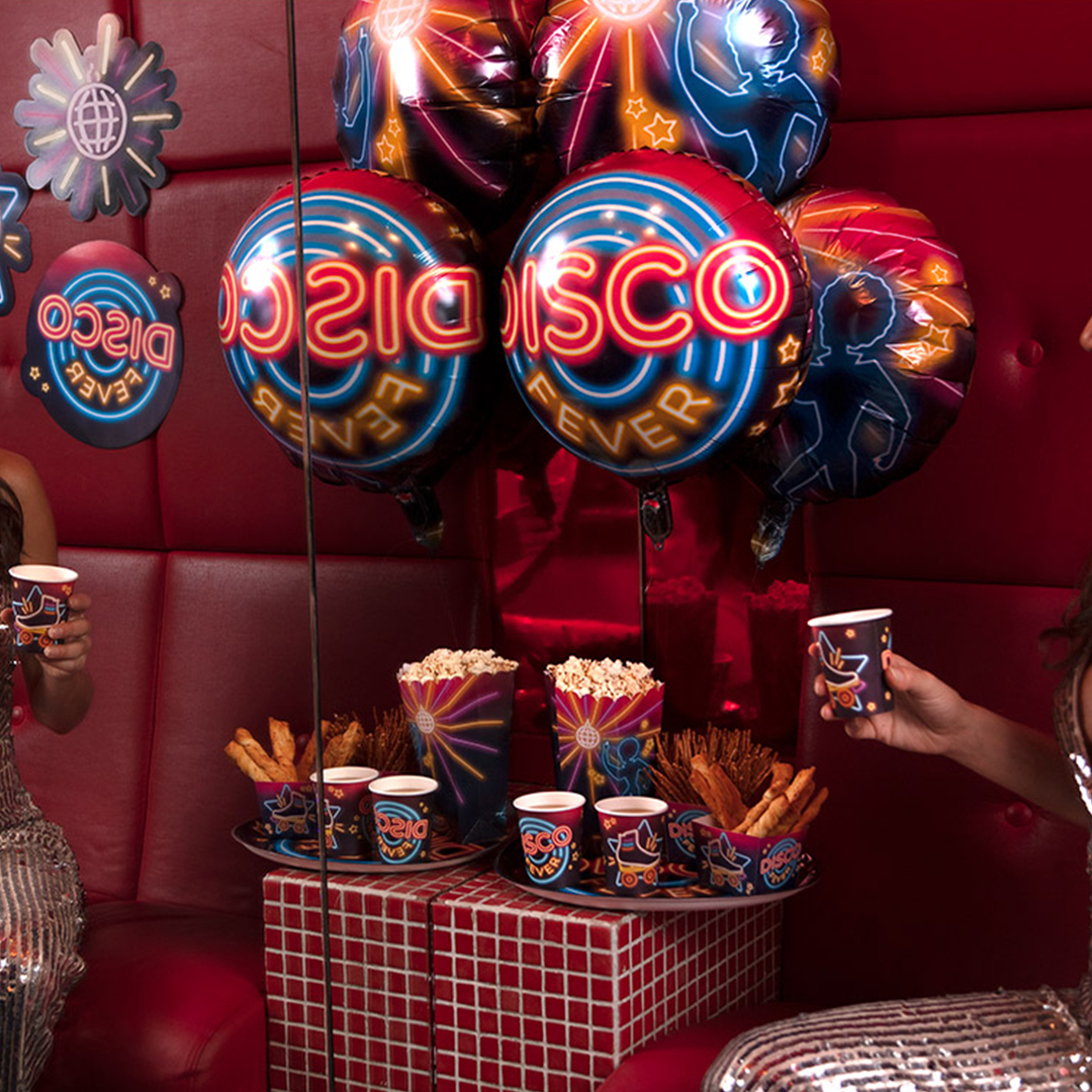 Disco Fever Two-Sided Round Foil Helium Balloon 45cm / 18 in View 4