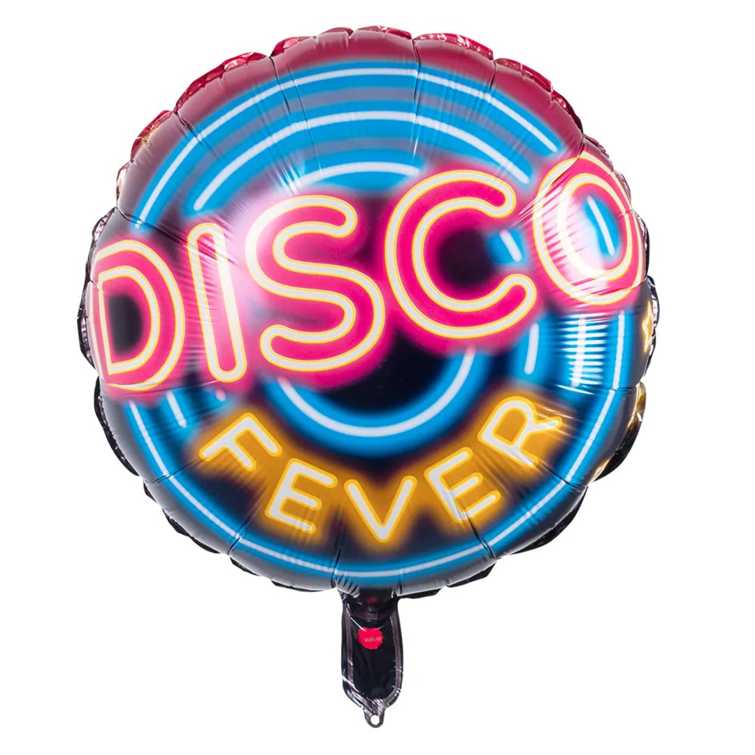 Disco Fever Two-Sided Round Foil Helium Balloon 45cm / 18 in