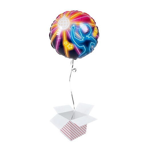 Disco Fever Two-Sided Round Foil Helium Balloon - Inflated Balloon in a Box Product Gallery Image