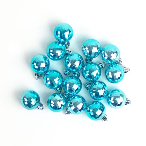 Disco Ice Blue Baubles Christmas Tree Decorations 3cm - Pack of 24 Product Image