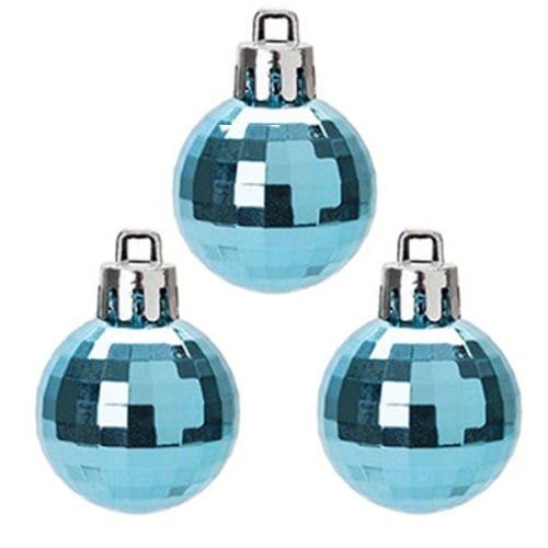 Disco Ice Blue Baubles Christmas Tree Decorations 5cm - Pack of 8 Product Image