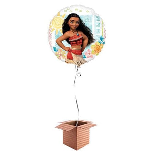 Disney Moana Round Foil Helium Balloon - Inflated Balloon in a Box