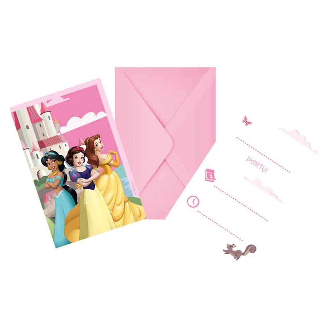 Disney Princess Create Your World Party Invitations with Envelopes - Pack of 6