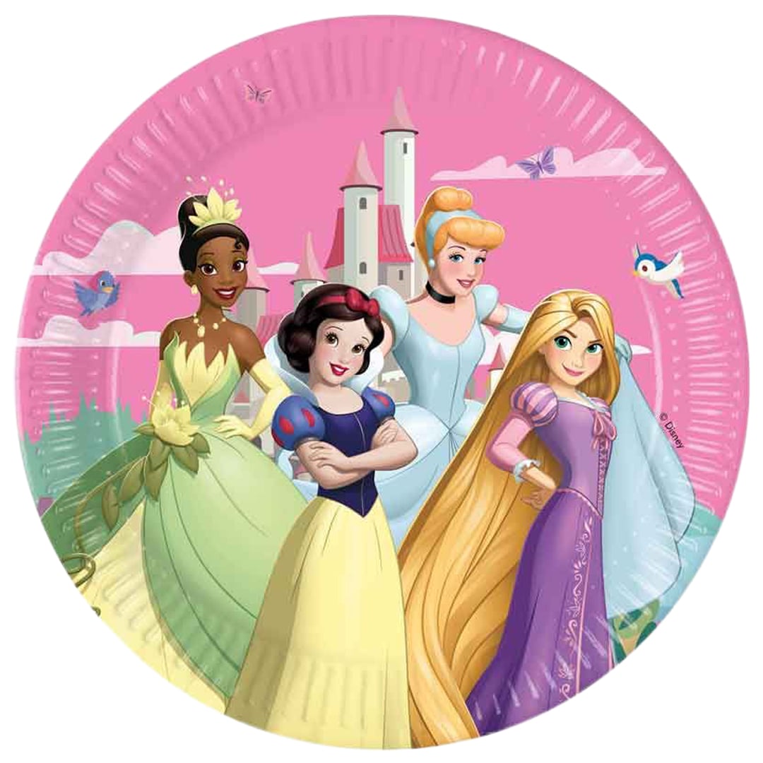 Disney Princess Create Your World Round Paper Plates 23cm - Pack of 8
