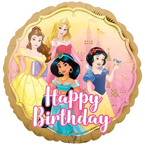 Disney Princesses Birthday Two-Sided Round Foil Helium Balloon 43cm / 17 in Product Gallery Image