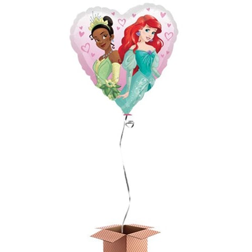 Disney Princesses Heart Shape Foil Balloon - Inflated Balloon in a Box Product Gallery Image