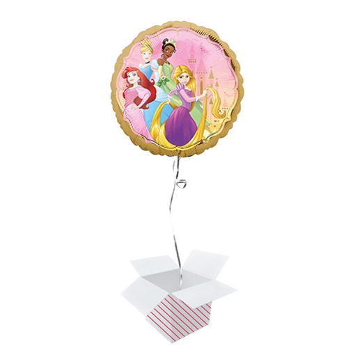 Disney Princesses Round Foil Helium Balloon - Inflated Balloon in a Box Product Gallery Image