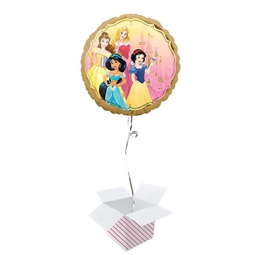 Disney Princesses Round Foil Helium Balloon - Inflated Balloon in a Box Product Gallery Image