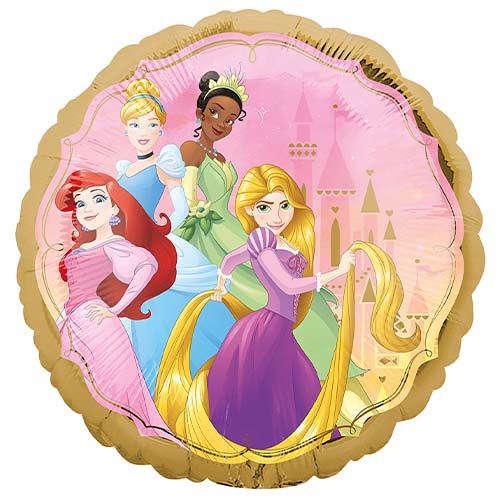 Disney Princesses Two-Sided Round Foil Helium Balloon 43cm / 17 in Product Gallery Image