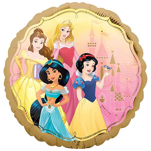 Disney Princesses Two-Sided Round Foil Helium Balloon 43cm / 17 in Product Gallery Image