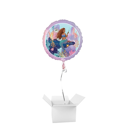 Disney The Little Mermaid Live Action Round Foil Helium Balloon - Inflated Balloon in a Box Product Gallery Image