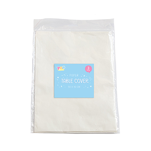 Disposable White Paper Square Tablecovers 90cm x 90cm - Pack of 3 Product Gallery Image