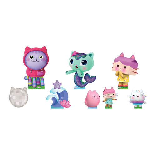 DJ Catnip, Baby Box, MerCat (Gabby's Dollhouse) Cardboard Cutouts Decoration Pack Product Gallery Image