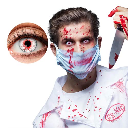 Doctor Killer Blood Splatter Halloween Contact Lenses Product Gallery Image