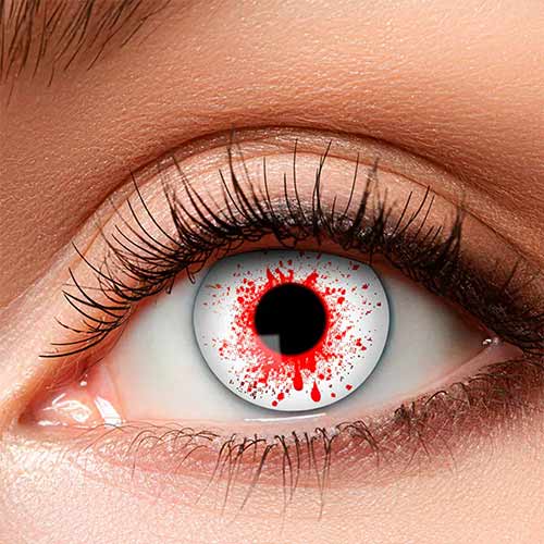 Doctor Killer Blood Splatter Halloween Contact Lenses Fancy Dress Accessory