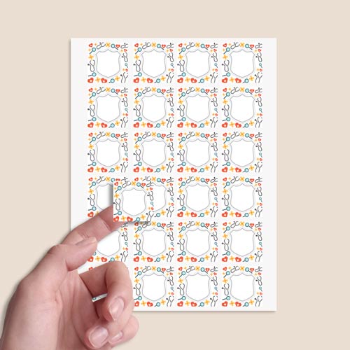 Doctors Design 40mm Square Sticker sheet of 24 Product Gallery Image