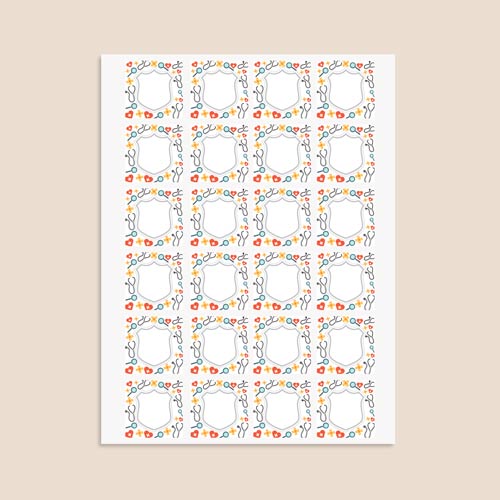 Doctors Design 40mm Square Sticker sheet of 24 Product Gallery Image