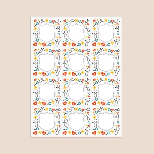 Doctors Design 65mm Square Sticker sheet of 12 Product Gallery Image