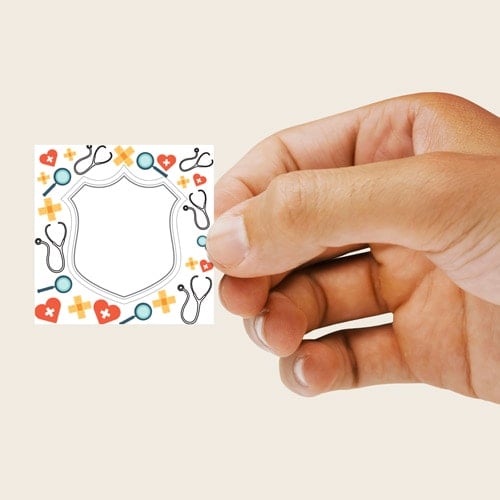 Doctors Design 65mm Square Sticker sheet of 12 Product Gallery Image