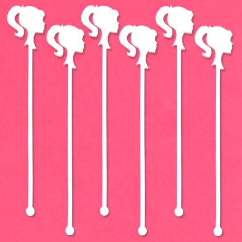 Doll Style Acrylic Drinks Stirrers - Pack of 6 Product Gallery Image