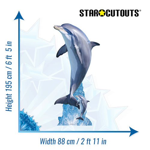 Dolphin Leaping From Sea Lifesize Cardboard Cutout 195cm Product Gallery Image