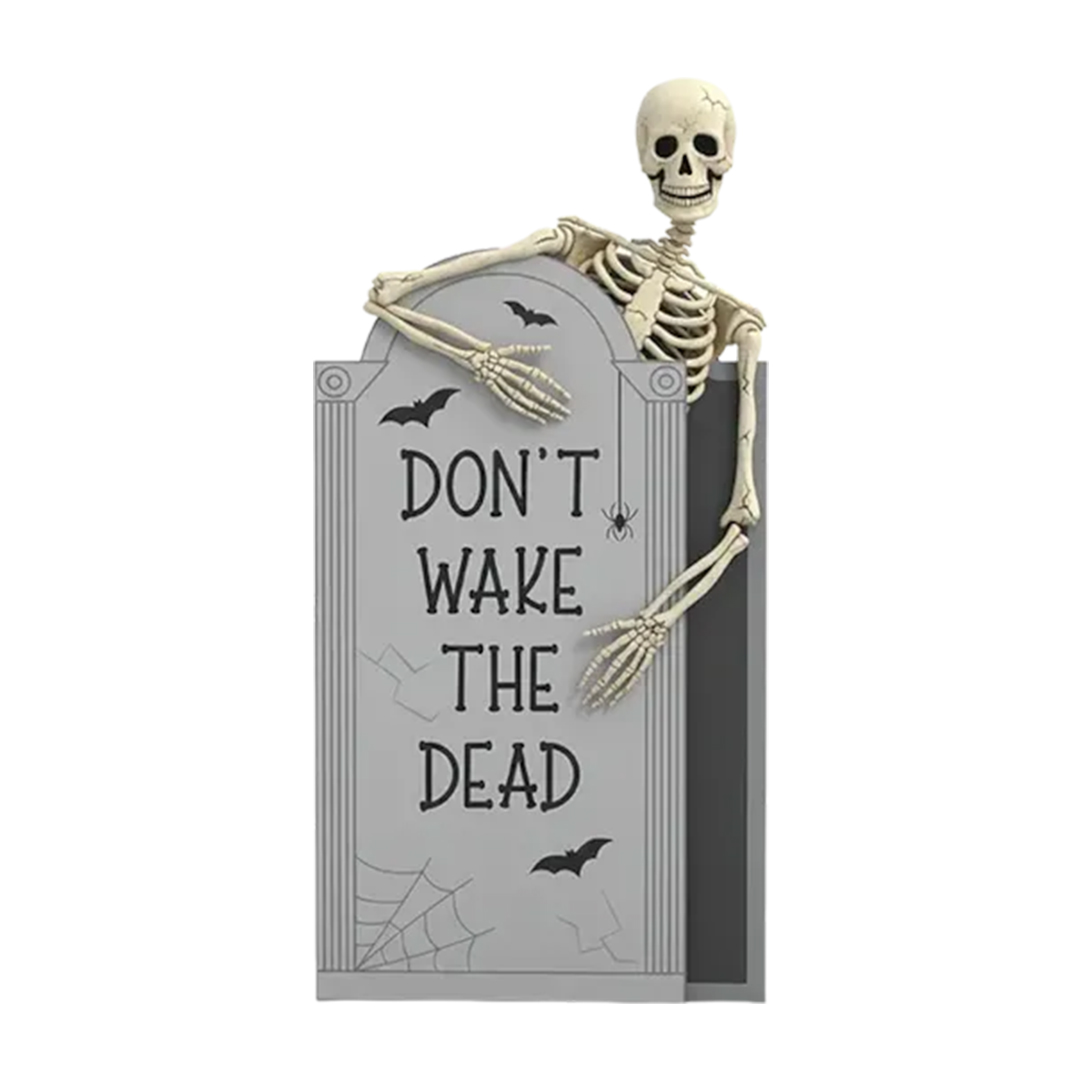 Don't Wake The Dead Skeleton Tombstone Halloween Decoration 20.5cm