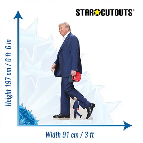Donald Trump Walks Lifesize Cardboard Cutout 197cm Product Gallery Image