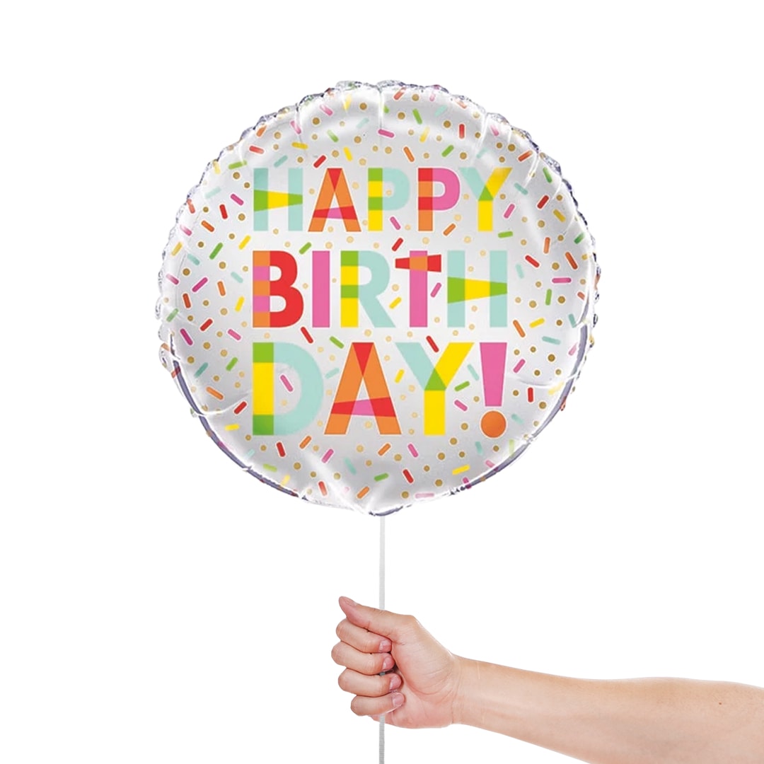 Donut Party Birthday Round Foil Helium Balloon 46cm / 18 in Product Gallery Image
