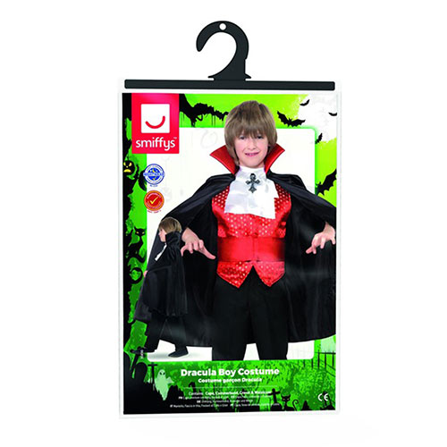 Dracula Boy Vampire Fancy Dress Costume Kids Small - Age 4-6 Product Gallery Image