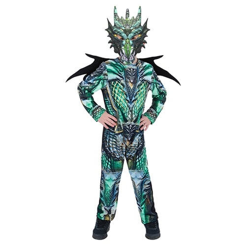 Dragon Green Boys Fancy Dress Costume Kids Large - Age 10-12 Product Gallery Image