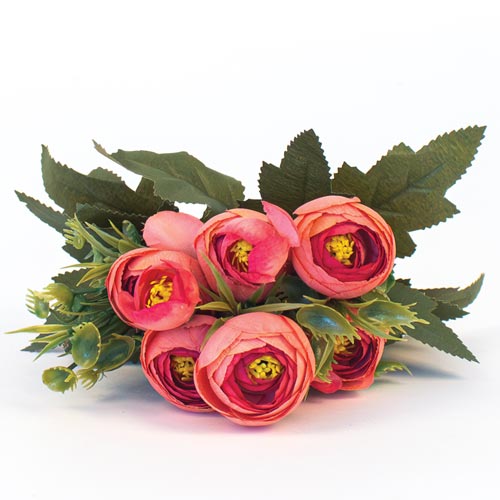 Dusky Pink Ranunculus Bush Artificial Flower Decoration 31cm Product Gallery Image