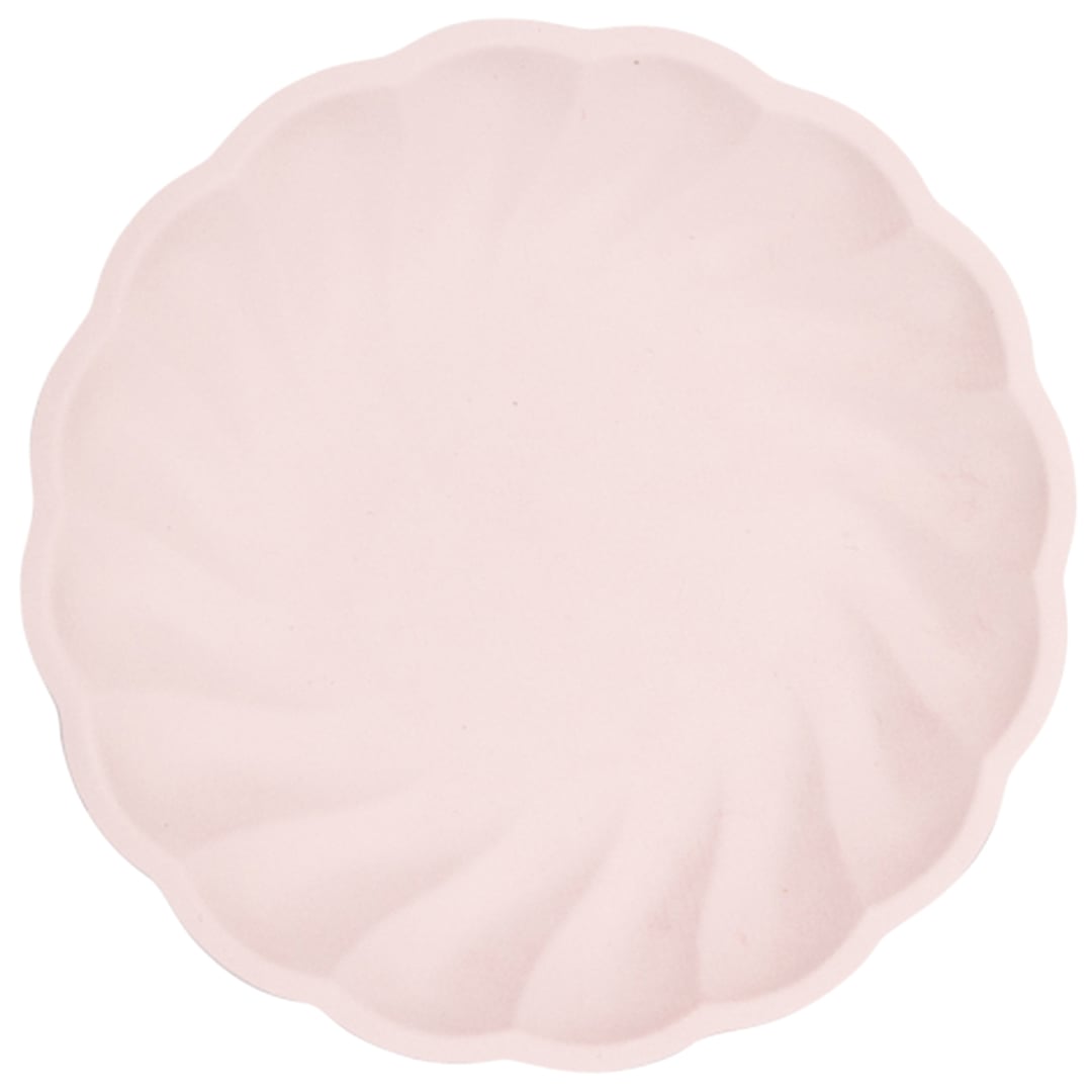 Dusty Pink Compostable Vert Decor Round Petal Paper Plates 23cm - Pack of 6