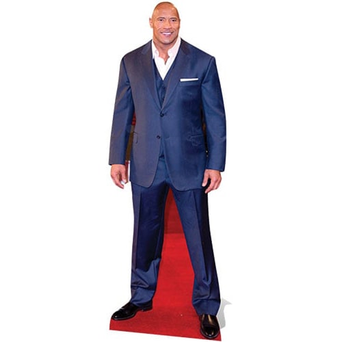 Dwayne The Rock Johnson Blue Suit Lifesize Cardboard Cutout 195cm
