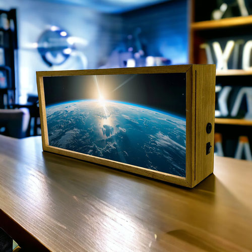 Earth Horizon LED Light Box Wood Room Sign Product Gallery Image