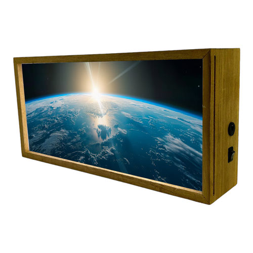 Earth Horizon LED Light Box Wood Room Sign Product Gallery Image