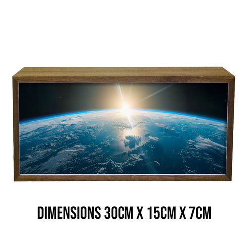 Earth Horizon LED Light Box Wood Room Sign Product Gallery Image