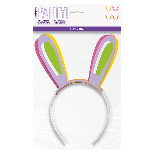 Easter Bunny Ears Colourful Paper Headbands - Pack of 4 Product Gallery Image