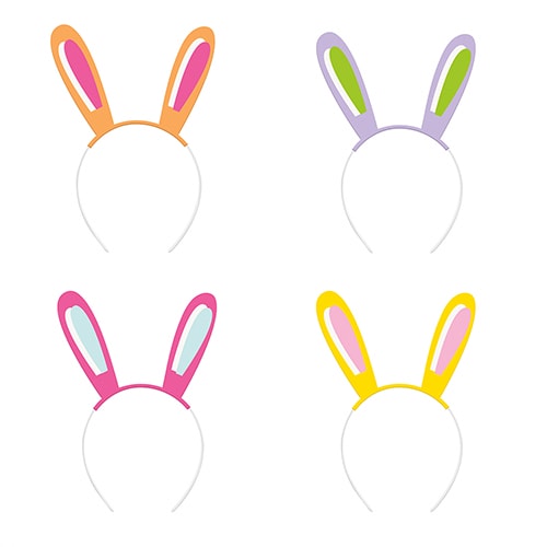 Easter Bunny Ears Colourful Paper Headbands - Pack of 4 Product Gallery Image