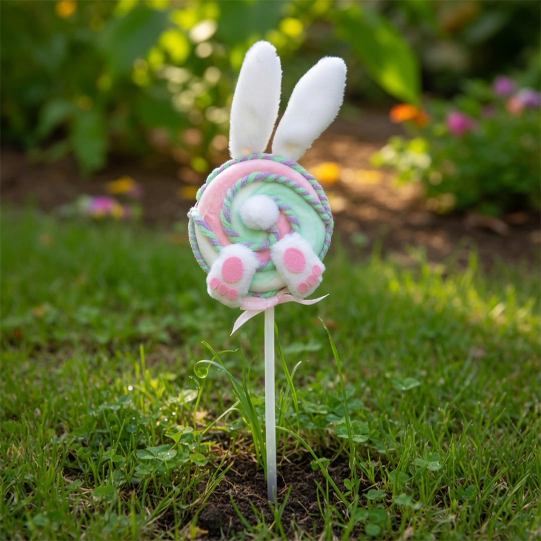Easter Bunny Lollipop Sweet Shaped Plush Stake Decoration 65cm