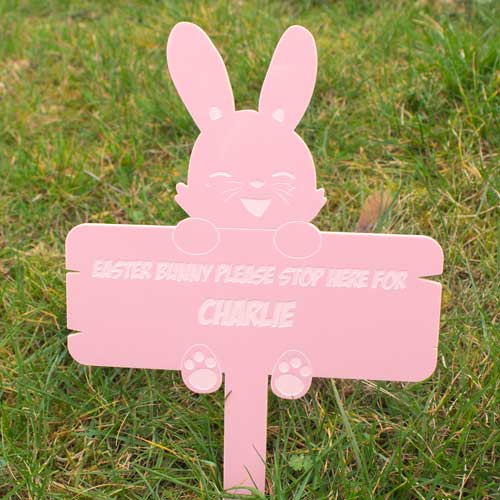 Easter Bunny Please Stop Here For Personalised Sign