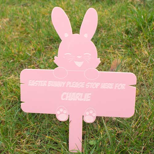 Easter Bunny Please Stop Here For Personalised Sign Product Gallery Image