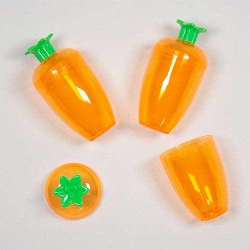 Easter Carrot Shaped Reusable Refillable Decorative Plastic Egg Holders 10cm - Pack of 3 Product Gallery Image